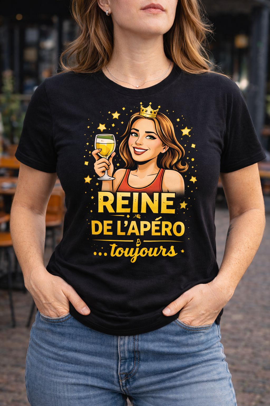 đ T-Shirt Humoristique Femme â âReine de lâApĂ©roâ