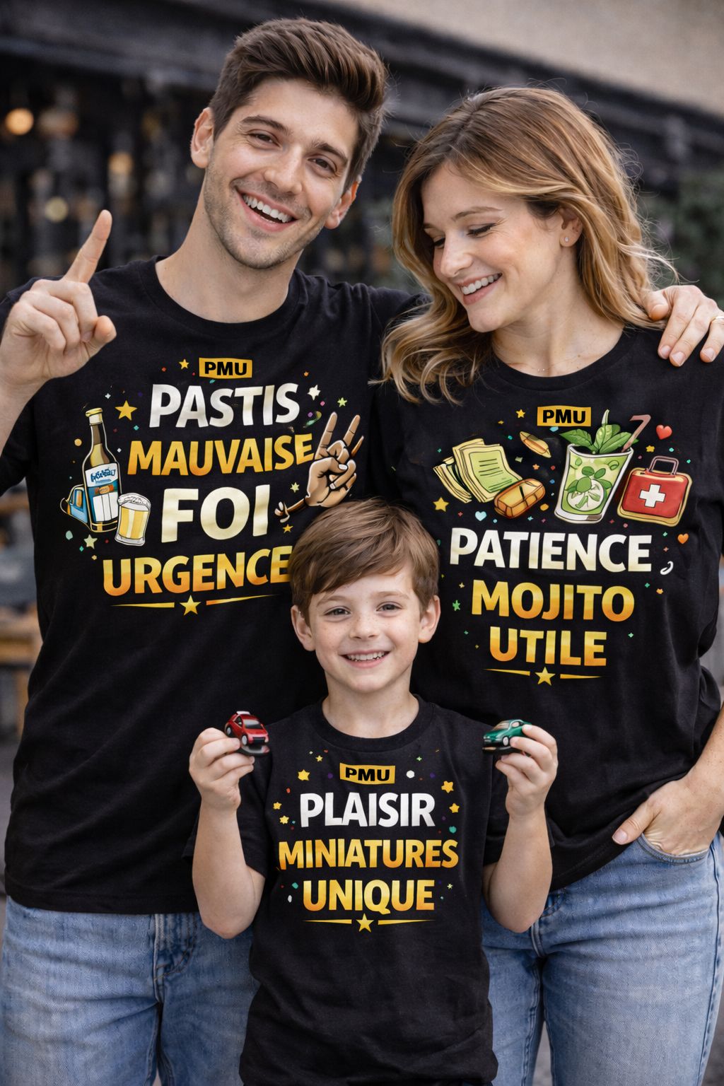👯 Pack Trio PMU – T-Shirts Humour Homme / Femme / Enfant